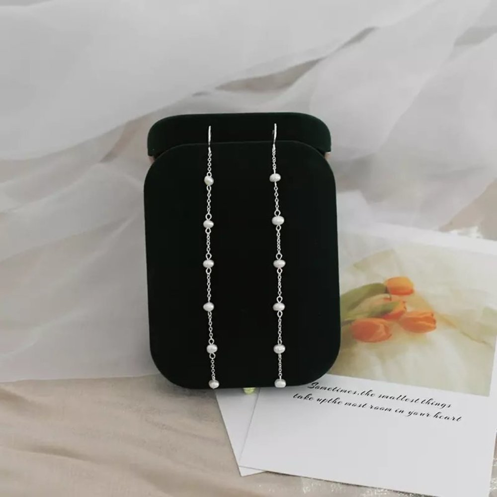 Real Dainty Pearls S925 Earrings - Picture 8 of 13